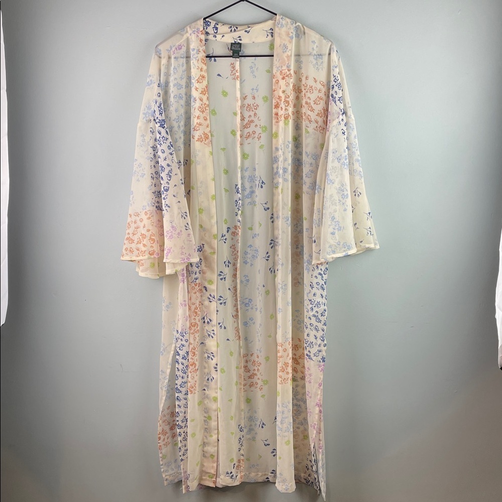 Wild Fable Floral Sheer Kimono Robe